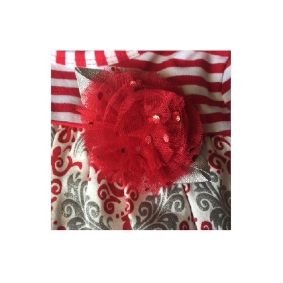 Bonnie Jean Red And White Stripes Christmas Dress - Picture 9 of 12